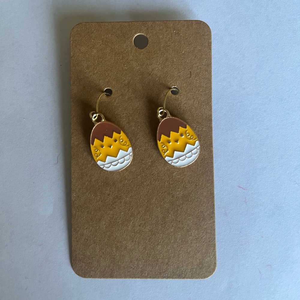 2/$15- Easter Chick Egg Earrings Handmade